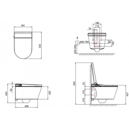 Унитаз-биде электронный Panasonic CH2730 с инсталляцией и кнопкой смыва_Комплект