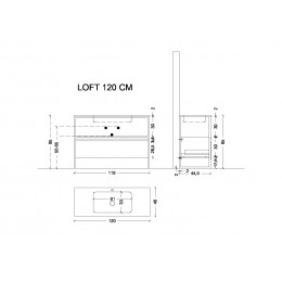 Ящик под консоль LOFT 120 light wood, 1 полка