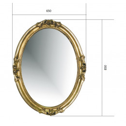 Зеркало овальное, золото, 85х65 (полиуретан) эмаль
