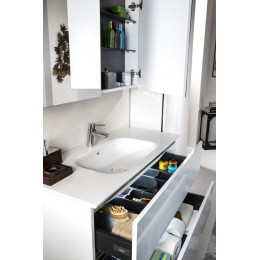 Зеркальный шкаф Vallessi 100 белый глянец с подсветкой