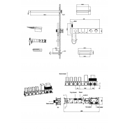 Встроенная душевая система  с изливом ZODIAC с термостатом, трехпозиционная MATT WHITE