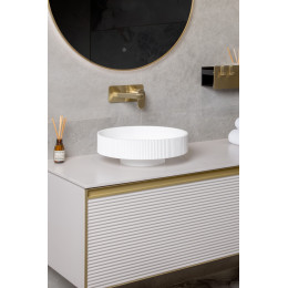 Раковина накладная рифленая Corian 400*130 Matte white