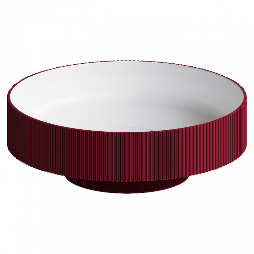Раковина накладная рифленая Corian 400*130 Burgundy