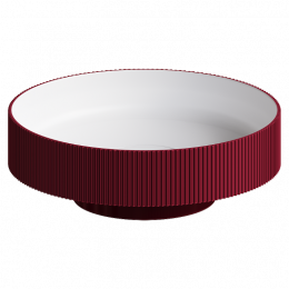 Раковина накладная рифленая Corian 400*130 Burgundy