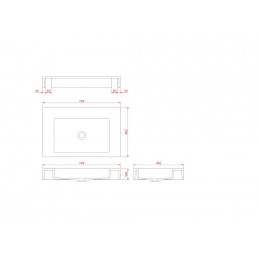 Столешница моноблок FLAT ST 70см (704*452*100)