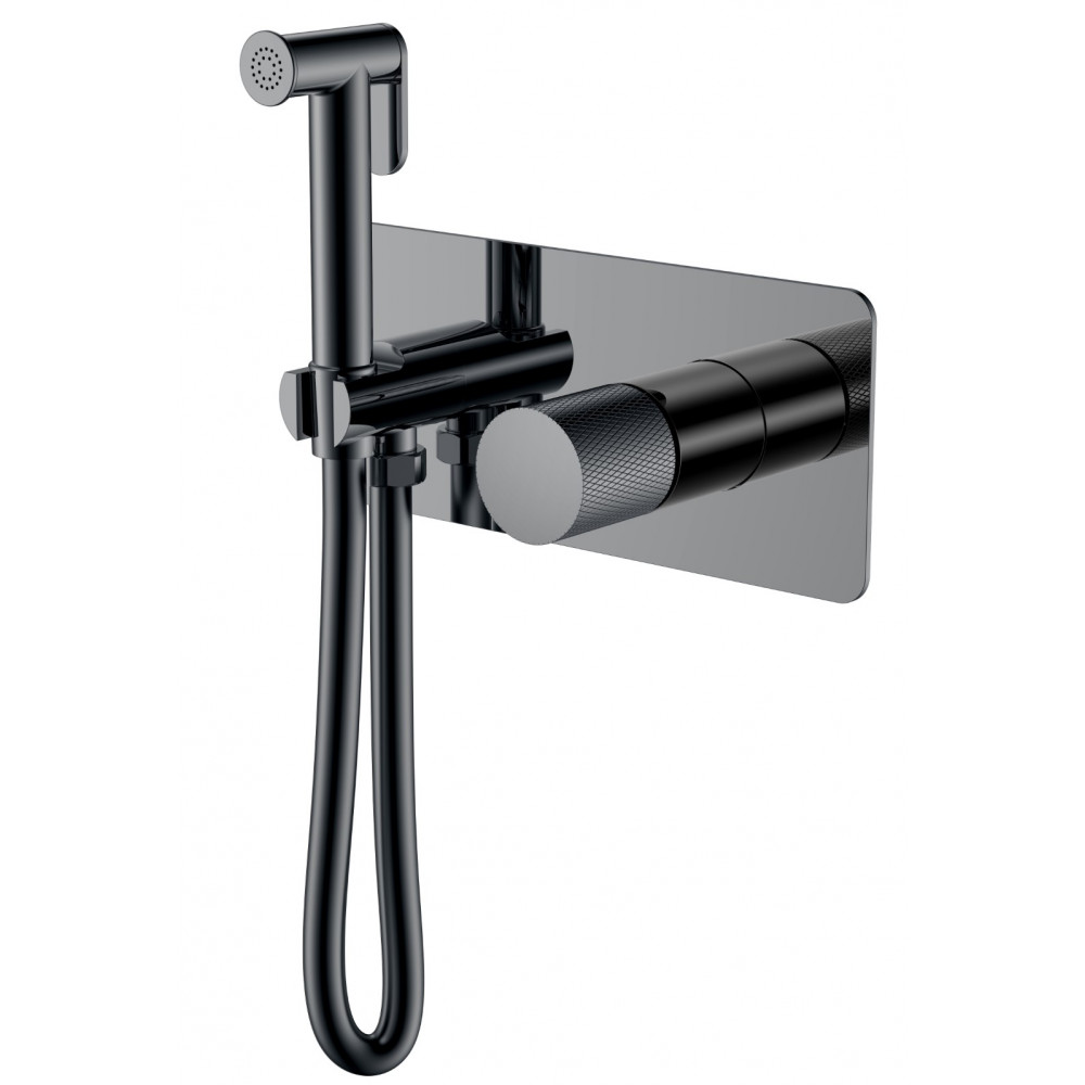 Смеситель гигиенический STICK Shine Gun Metal c ручкой TOUCH
