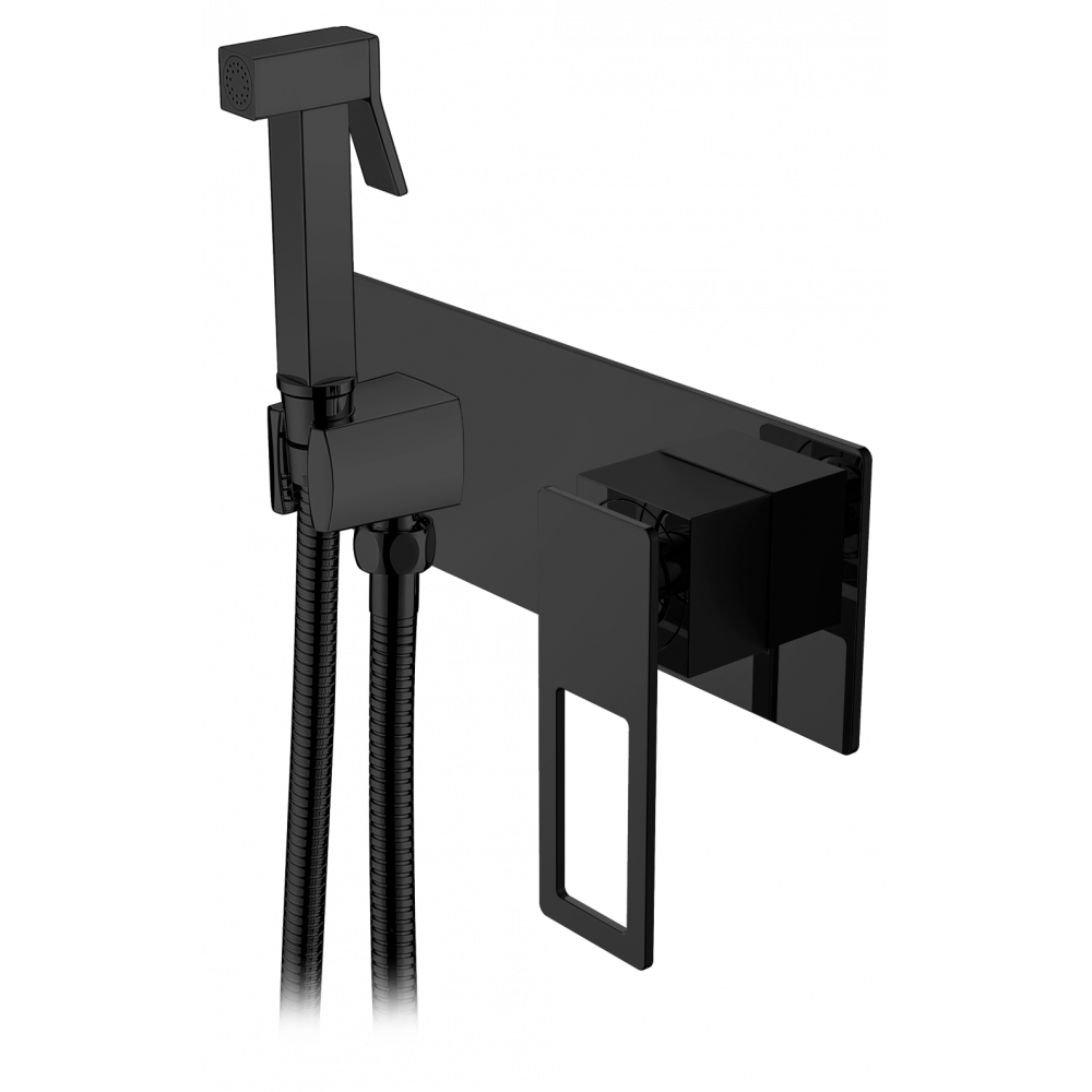 Гигиеническая лейка Q со смесителем BLACK BLACK