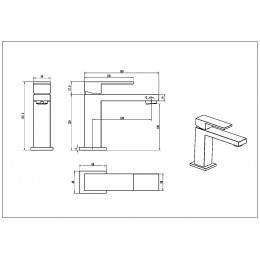 Cмеситель для умывальника Qubic Matt Black