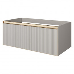 QUATRO 1 100CM тумба рифл CASHMERE FUGA профиль MATT GOLD с подсветкой