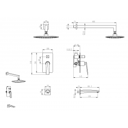 Смеситель встроенный с изливом VENTURO SHINE GUN METAL