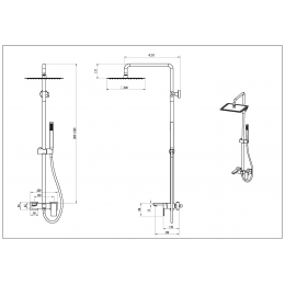 Душевая стойка, Qubic Matt White