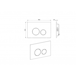 Кнопка для инсталляции, нержавеющая сталь, ультраплоская, Gun Metall GEBERIT, 300-серия