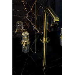 Смеситель на столешницу ELEGANTE на 3 отв. GOLD