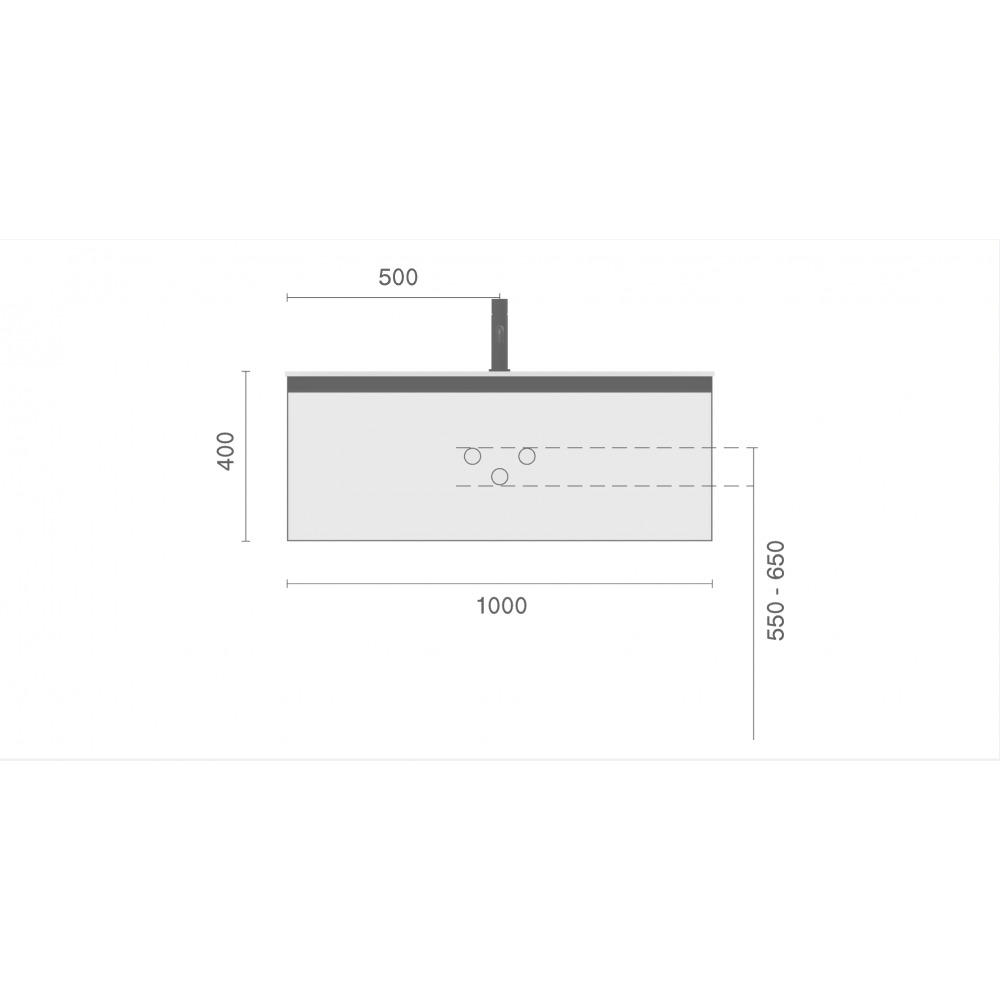 QUATRO 1 100CM тумба рифл CASHMERE FUGA профиль MATT GOLD с подсветкой
