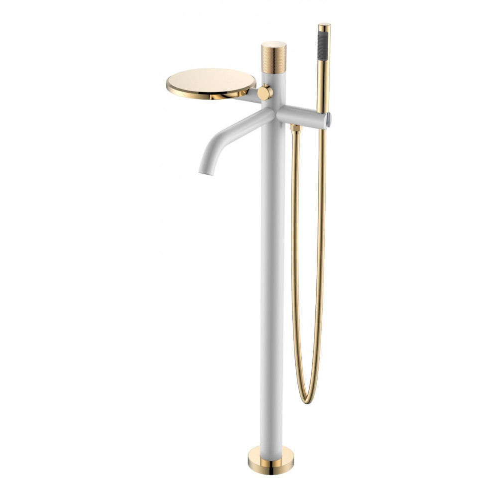 Смеситель STICK напольный WHITE DIAMOND GOLD
