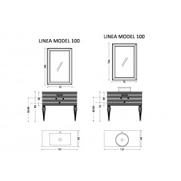 Тумба Linea 80 белая+Хром_Комплект