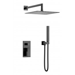 Смеситель встроенный для душа QUBIC Shine Gun Metal