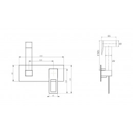 Гигиеническая лейка Q со смесителем BLACK BLACK