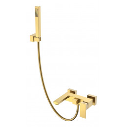 Смеситель для ванны с душем Qubic Matt Gold