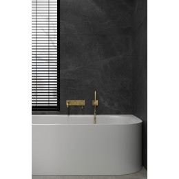 Смеситель встроенный + ручной душ + излив Uno Matt Gold