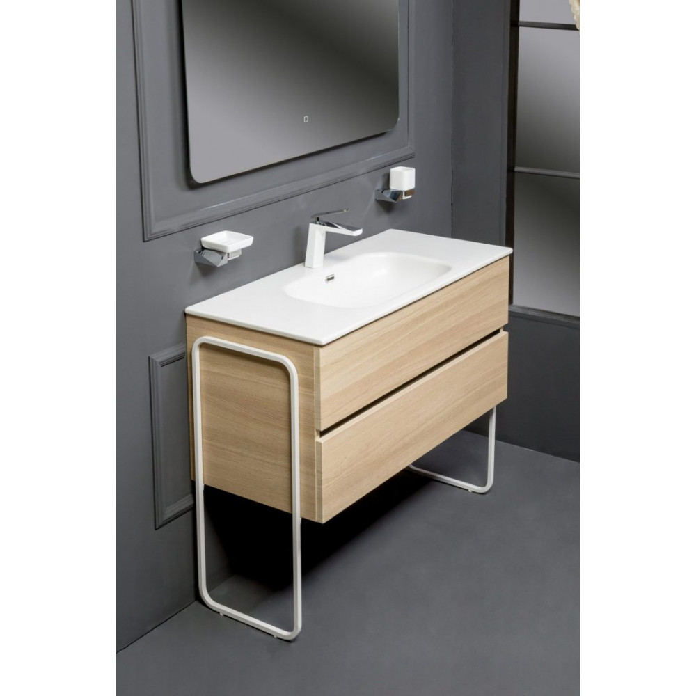 Тумба без раковины Vallessi 80*46cm LIGHT OAK мат. 2 полки