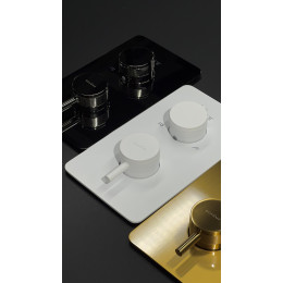 Смеситель встроенный с термостатом 2-х проходной MATT WHITE