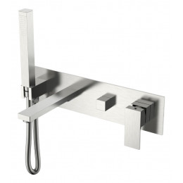 Смеситель для ванны встроенный Qubic Brushed Nickel