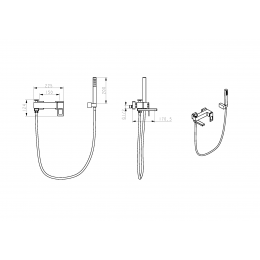 Смеситель для ванны Q GoldG_Комплект