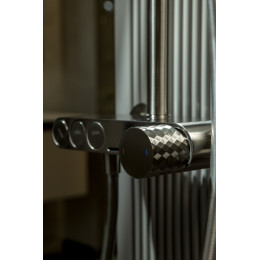 Душевая стойка c ручкой DIAMOND, STICK Nikel Brush