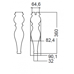 Ножки массив серебро h36 (пара)