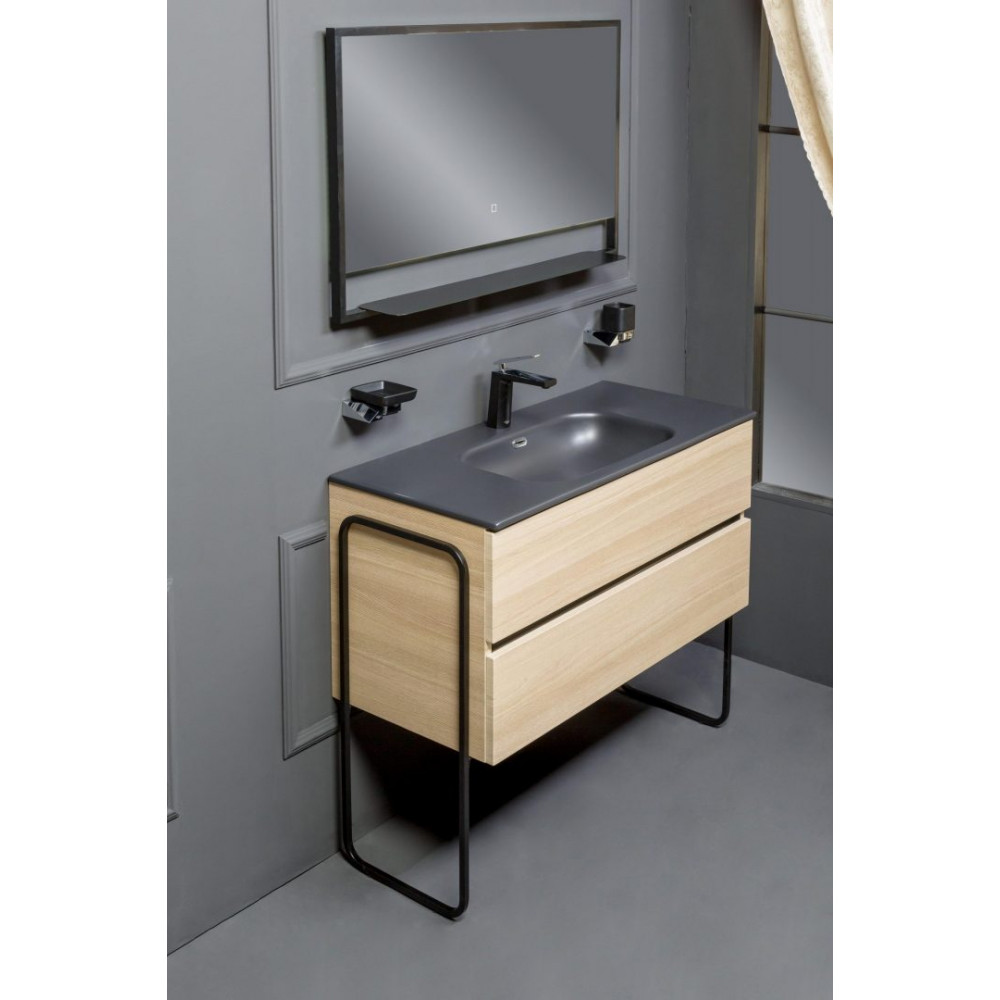 Тумба без раковины Vallessi 80*46cm LIGHT OAK мат. 2 полки