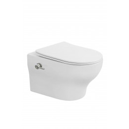 Унитаз подвесной с функцией биде FIORE Белый глянец c крышкой, функция Торнадо