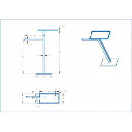 Стойка напольная с полкой и полотенцедержателем MATT GOLD
