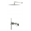 Смеситель встроенный + верхний+ ручной душ Qubic Brushed Nickel