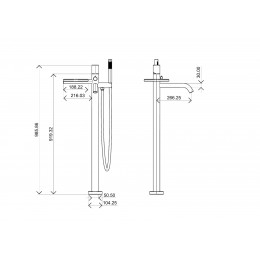 Смеситель STICK напольный BLACK DIAMOND CHROME