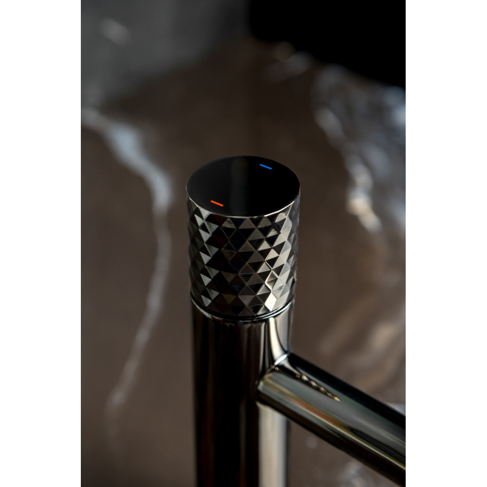 Смеситель STICK для умыв. низ. Shine Gun Metal низкий с ручкой DIAMOND