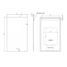 Вертикальное зеркало , мет. рама, подсв., сенсор, антизапотевание, 100*60, MATT GOLD