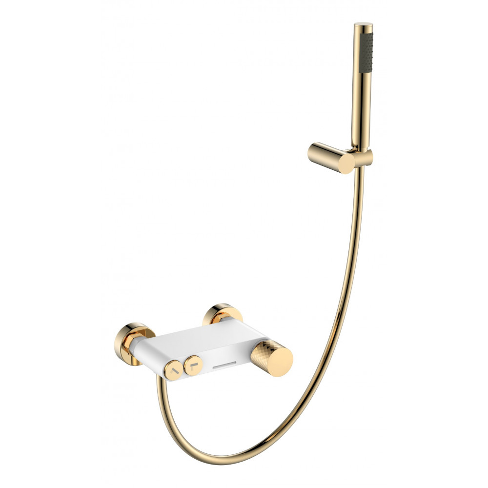 Смеситель STICK для ванны WHITE DIAMOND GOLD