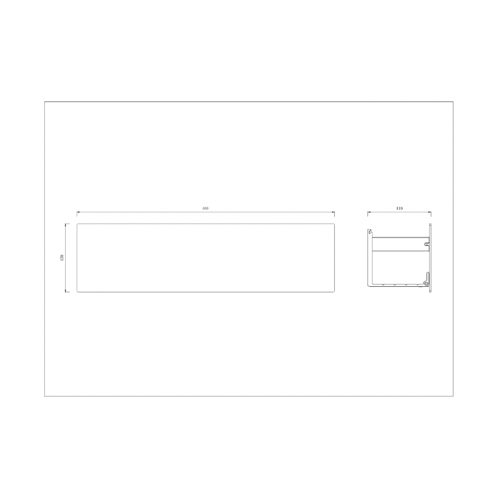 Полка настенная 60см Chrome + 2 крючка