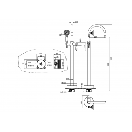 Смеситель напольный MEDICI