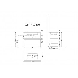 Ящик под консоль LOFT 100 light wood, 1 полка