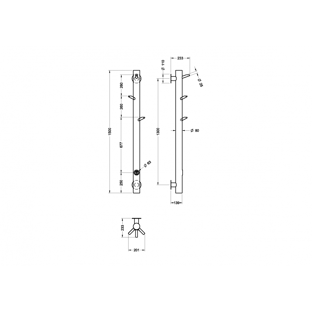 Полотенцесушитель электрический OAK NIKEL BRUSH