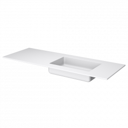 QUATRO 140 раковина-моноблок WHITE (раковина cправа)