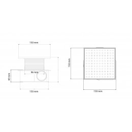 Душевой трап SMART DESIGN 15x15 cm, нерж.сталь ХРОМ