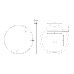 Зеркало круглое , мет. рама, подсв., сенсор, антизапотевание, D80cm, GUN METAL