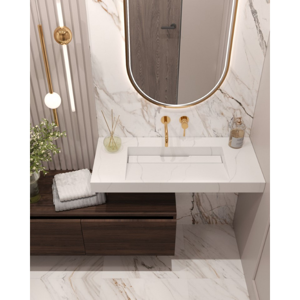 Столешница моноблок FLAT CALACATTA (1010*452*80)
