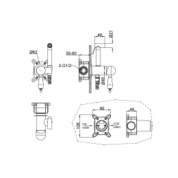 Гигиеническая лейка со смесителем IMPERIALE