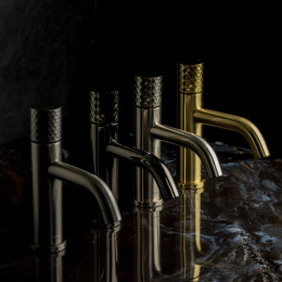 Смеситель STICK для умыв. низ. Shine Gun Metal низкий с ручкой DIAMOND