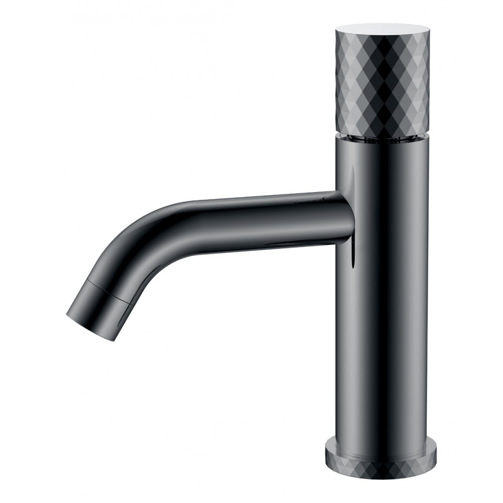 Смеситель STICK для умыв. низ. Shine Gun Metal низкий с ручкой DIAMOND