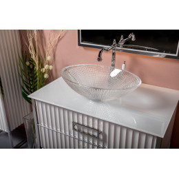 Столешница стекло 80см прямая БЕЛАЯ